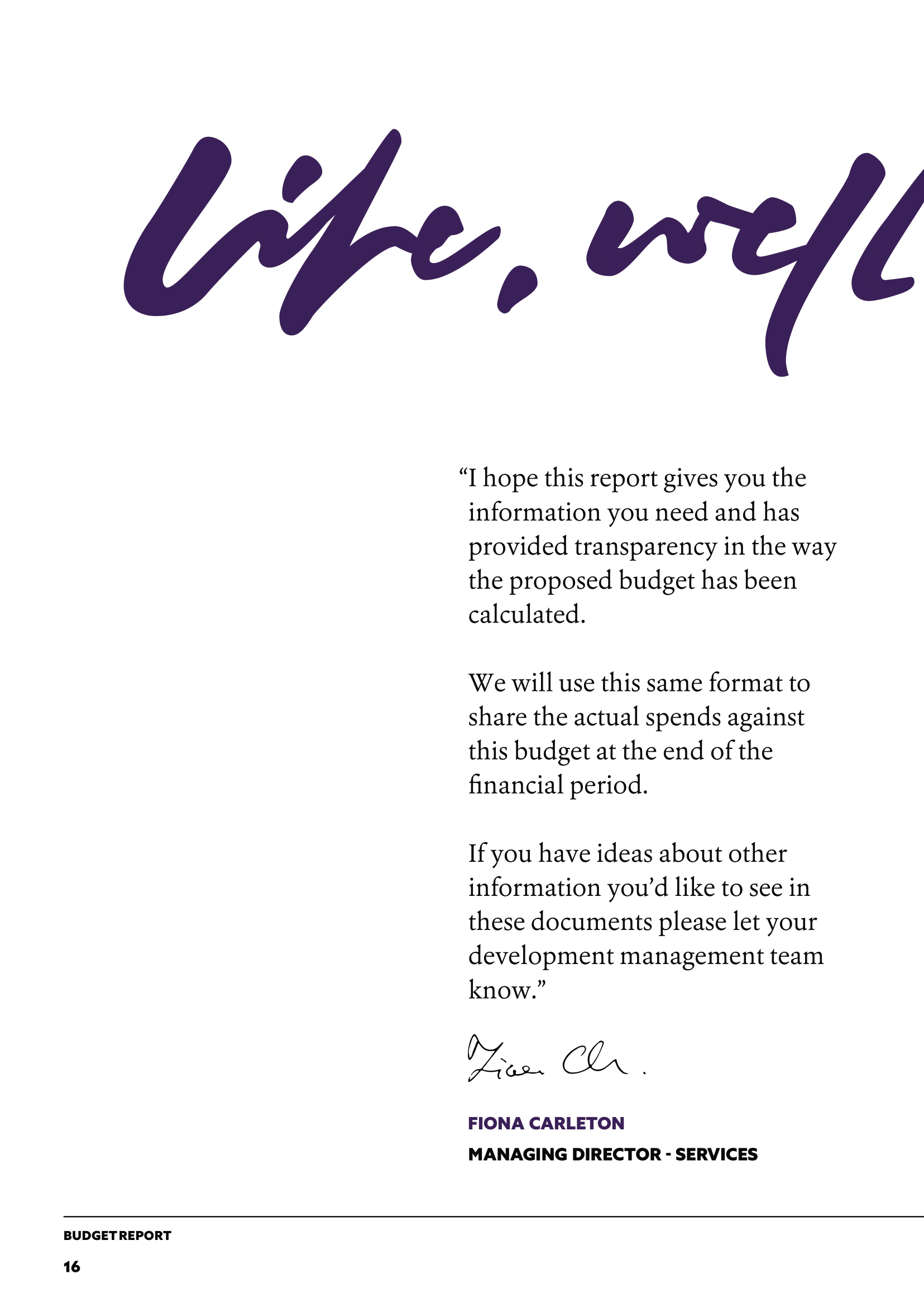 Budget document